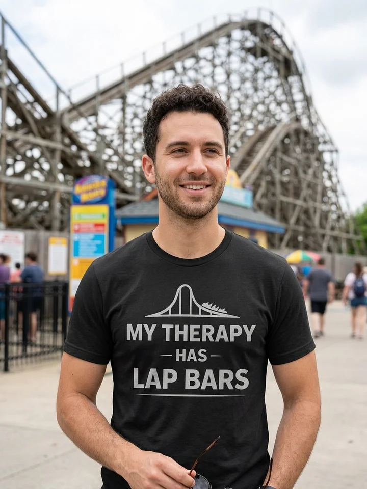 My Therapy Has Lap Bars – Roller Coaster Lover T‑Shirt product image (2)