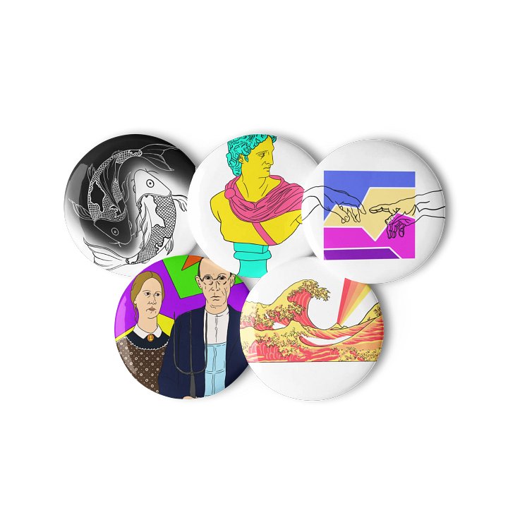 Cool Art Button Set – Unique Artistic Pins for Jackets, Bags & More product image (3)