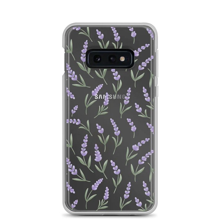Clear case for Samsung with lavender pattern. Artistic protective cover product image (1)