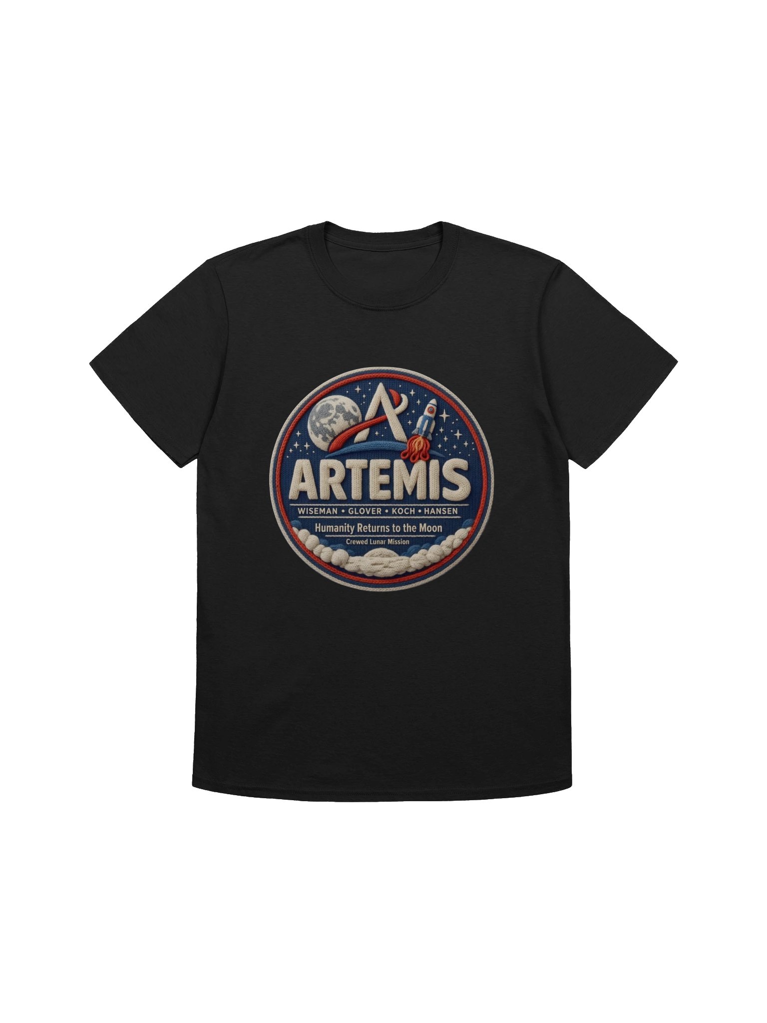 Artemis 2 Mission Faux Embroidery Lunar Patch NASA Shirt product image (1)