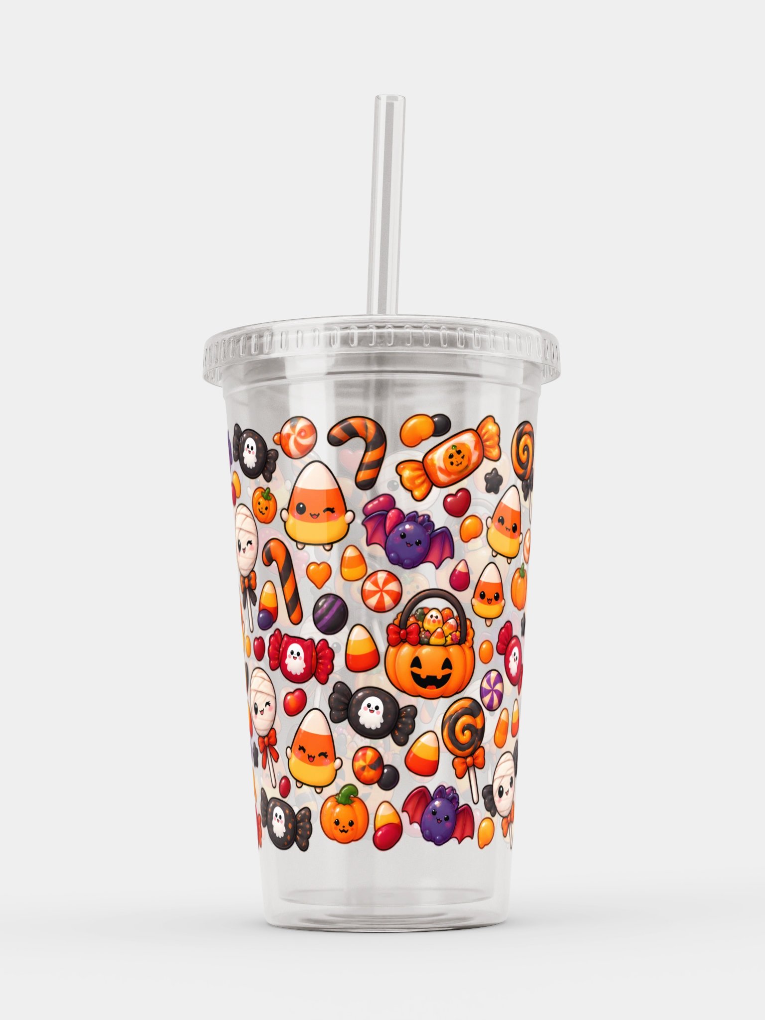 Trick-or-Treat Candy Theme Clear Dual Wall Tumbler 16 Oz (473 ml) product image (6)