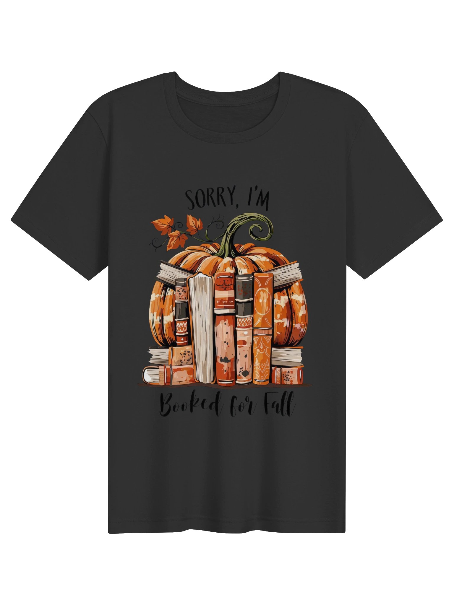 Booked for Fall Pumpkin Book Lover Tee product image (5)