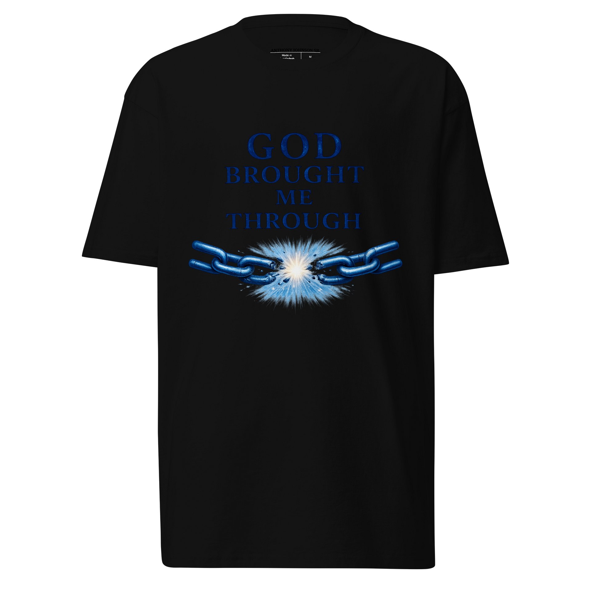 God Brought Me Through Black Tee product image (1)