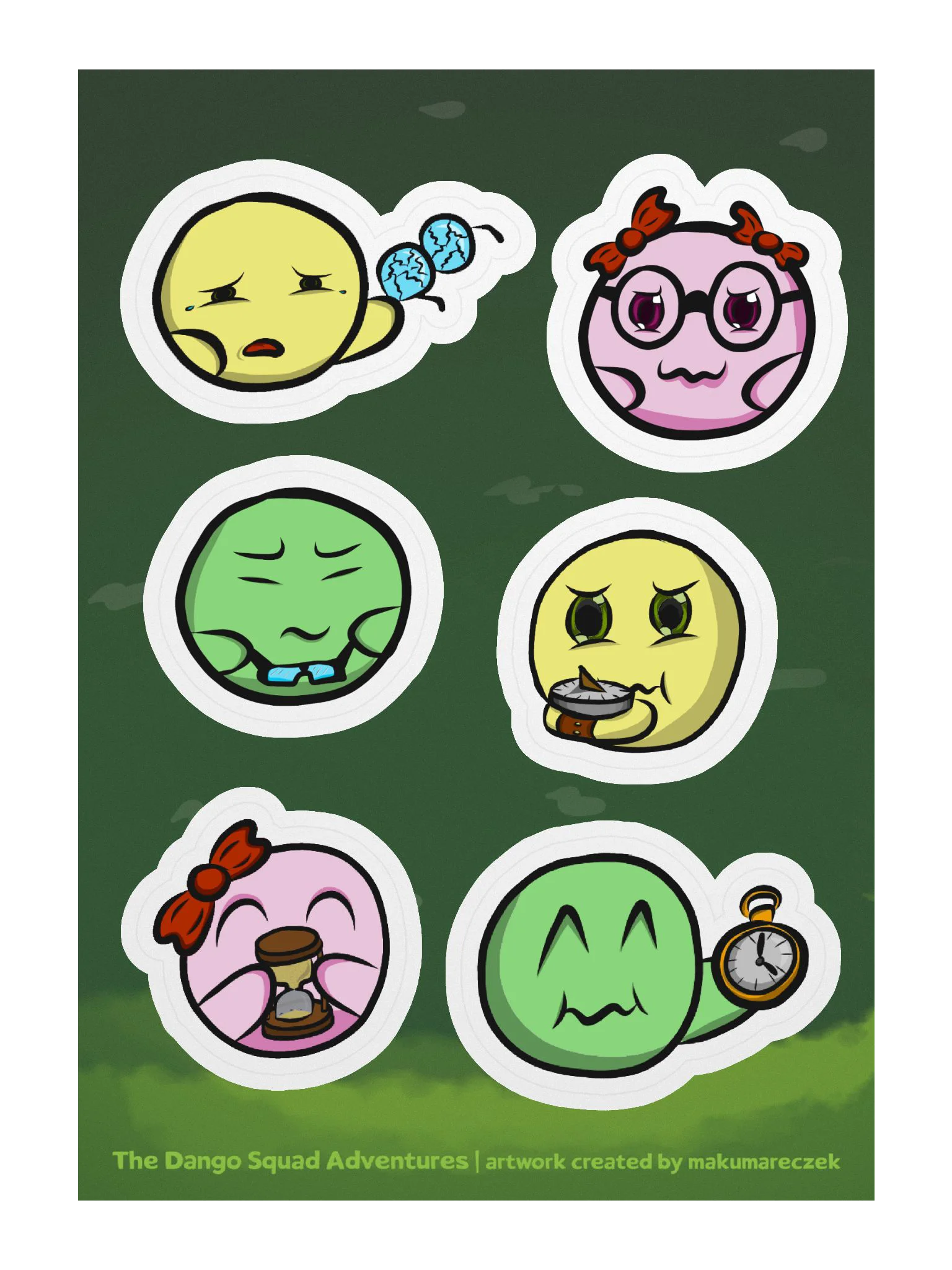 Dango Blind & Time Set - Kiss Cut Sticker Sheet product image (1)