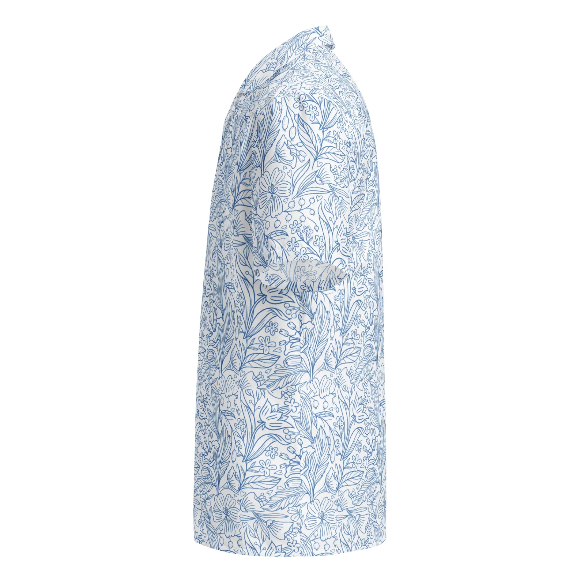 Embrace Tropical Vibes with the Blue Botanical Bliss Shirt product image (3)