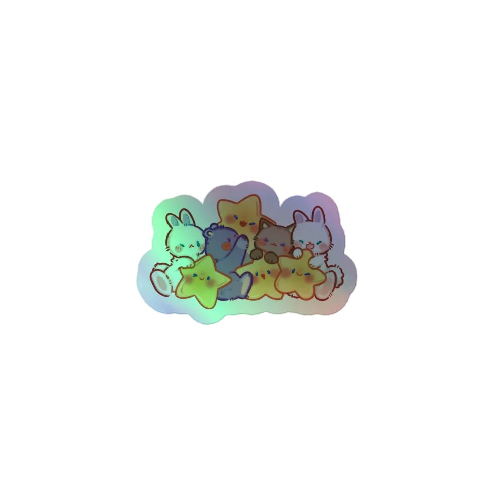 Bunbun sticker holographic product image (1)