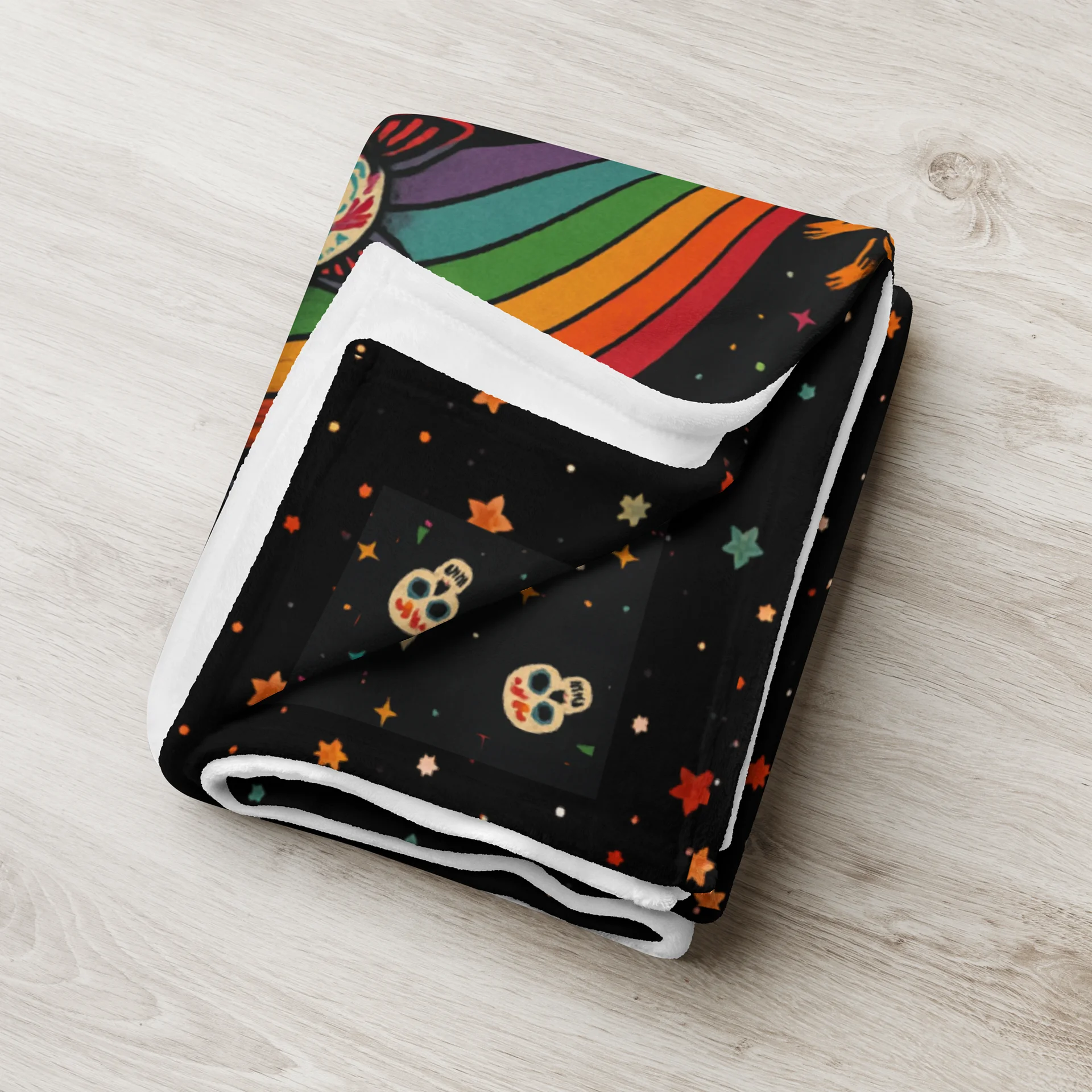 Love Never Dies – Day of the Dead Dog Blanket | Calavera Pet Art Throw product image (7)