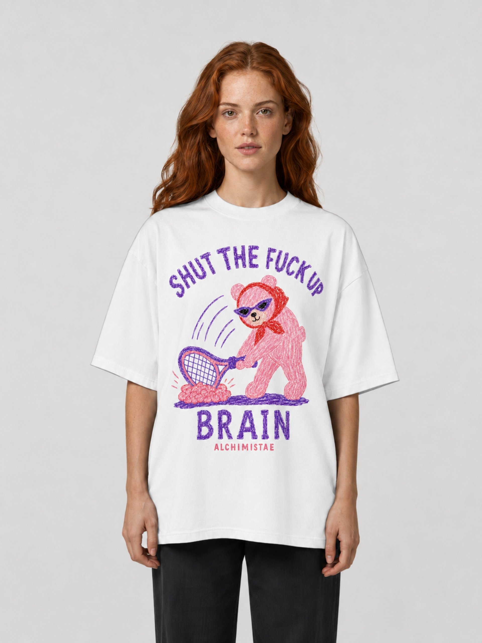 T-Shirt Unisex Oversize Coton Bio Poids Lourd - OVERTHINKING product image (2)