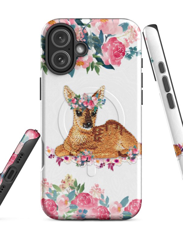 FAWN WITH WATERCOLOR FLOWERS MagSafe® Tough Case product image (4)