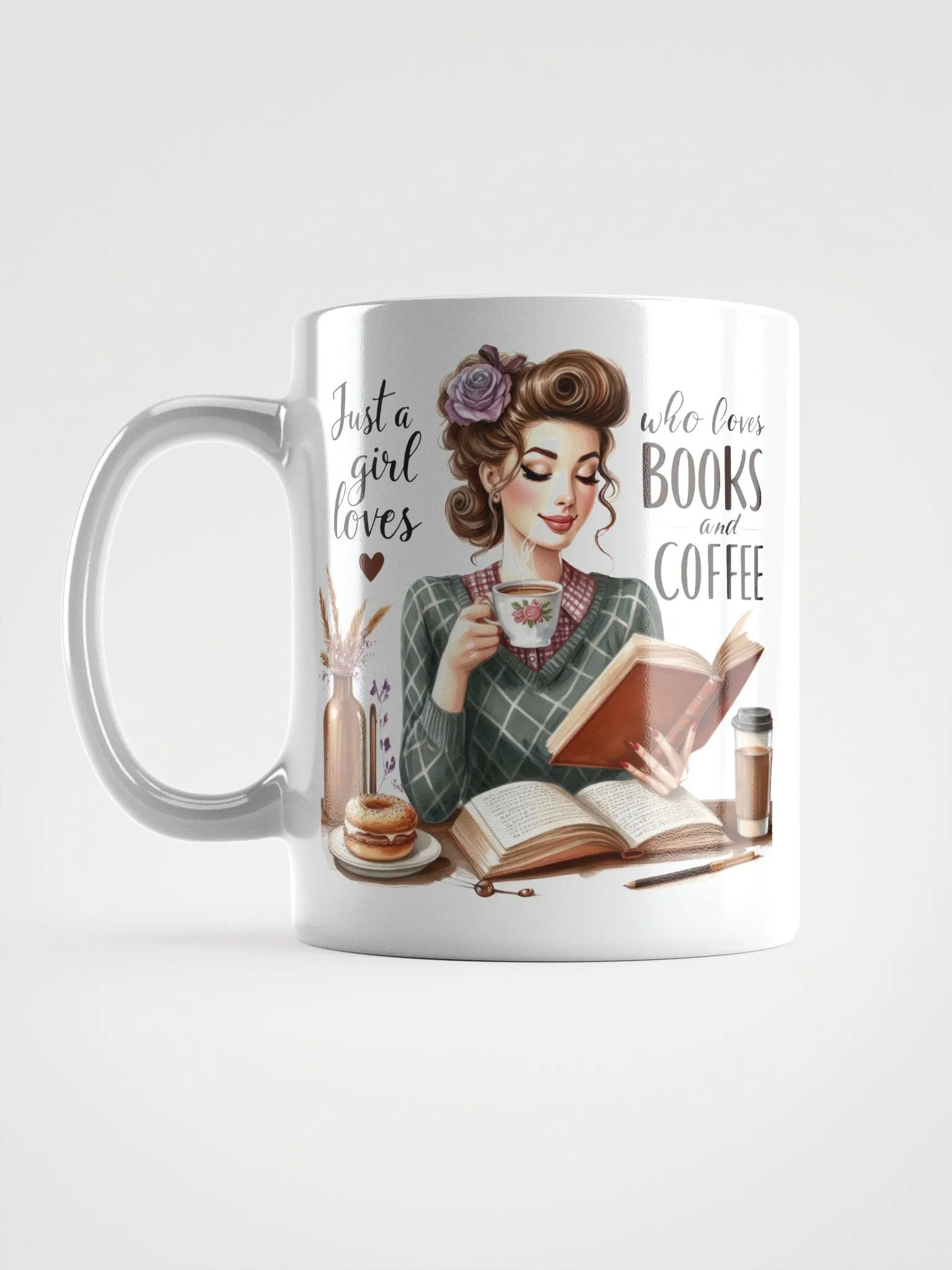 Just a Girl Who Loves Books and Coffee Glossy Mug product image (6)