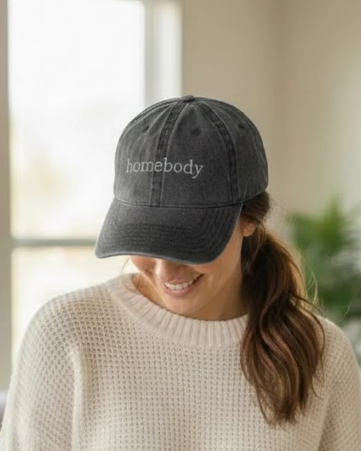homebody | Vintage Wash Embroidered Dad Hat - Minimalist Mom Humor Cap product image (1)