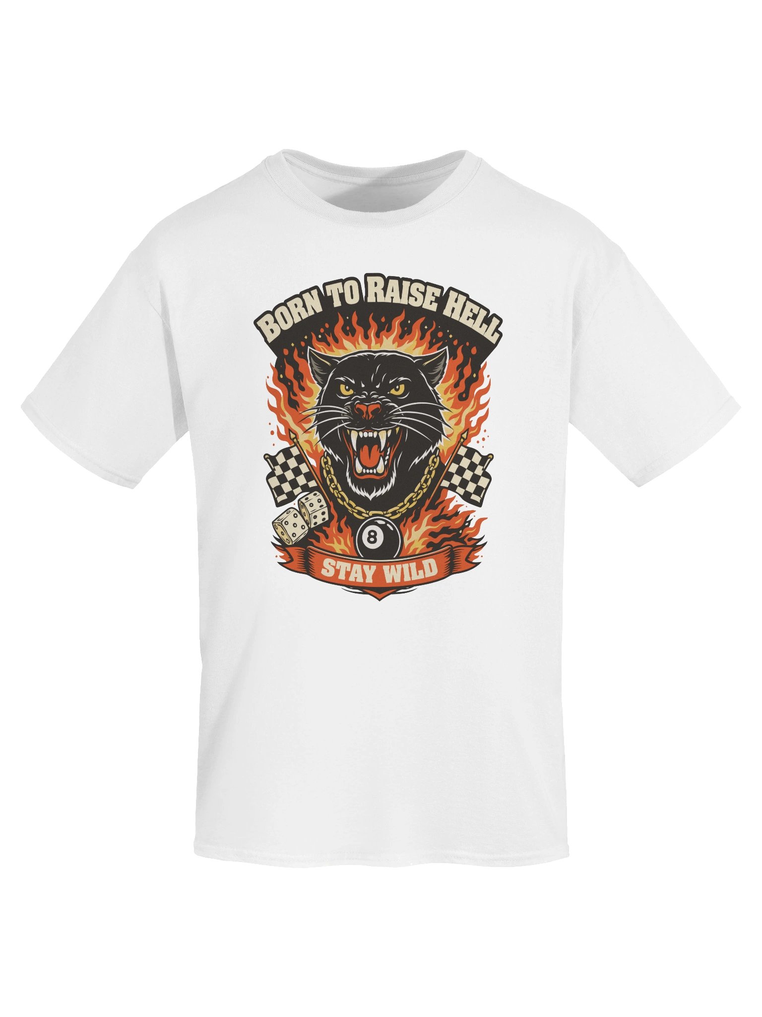 Born to Raise Hell Panther – Bold Retro Biker T-Shirt product image (61)