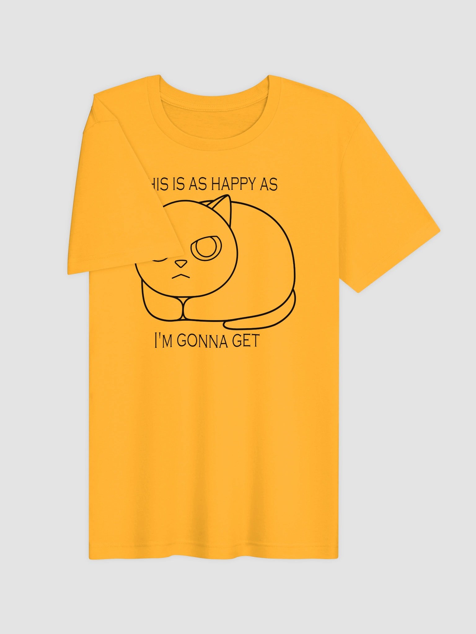 Happy Grumpy Cat (Black Print) - Unisex Adult Super Soft Lightweight T-shirt product image (2)