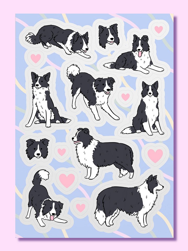 Border Collie Love Sticker Sheet product image (1)