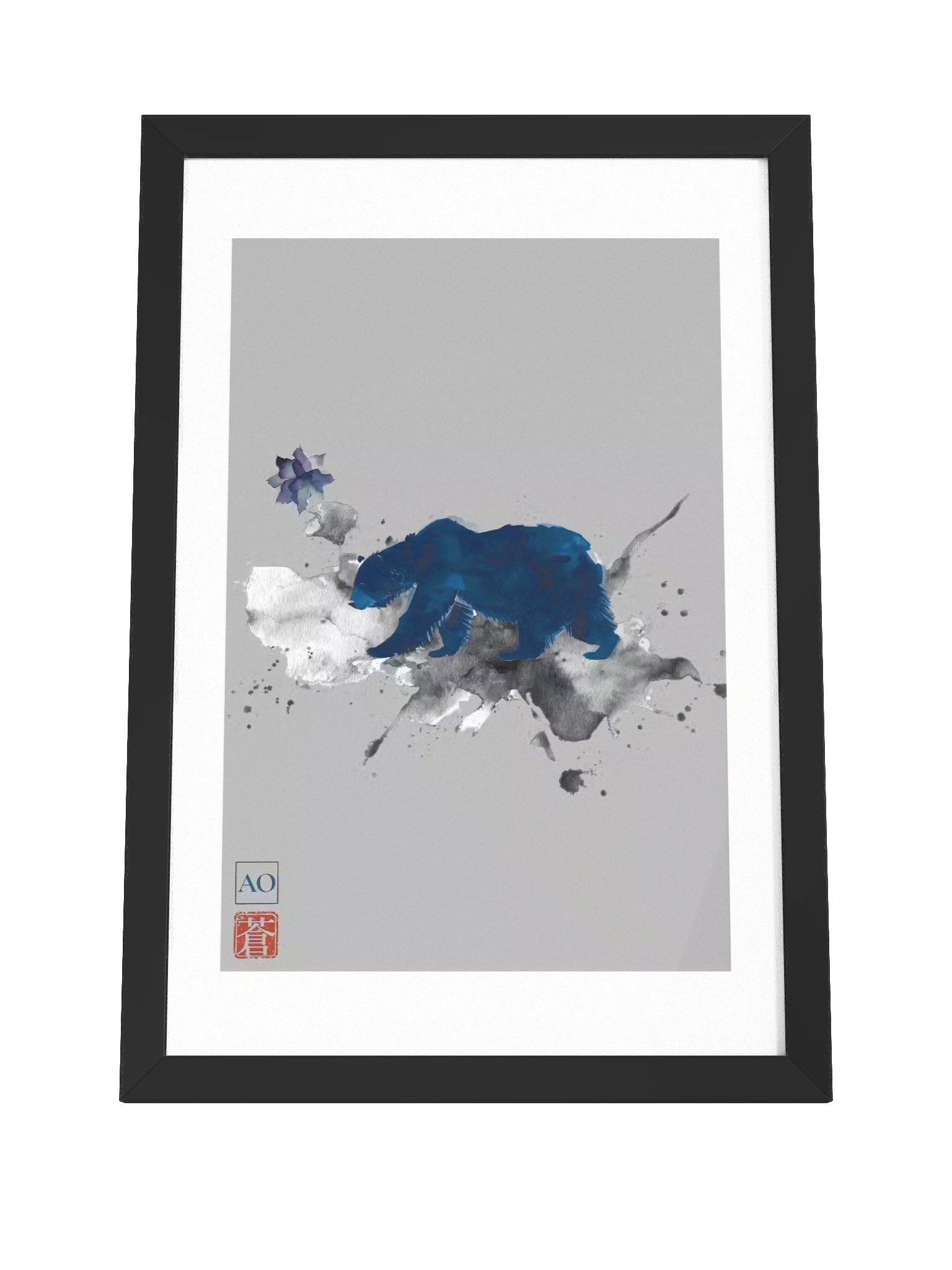 California Japanese Ink Art Print | Golden State Spirit No.09 | Framed Wall Art - AO Japan Blue product image (4)