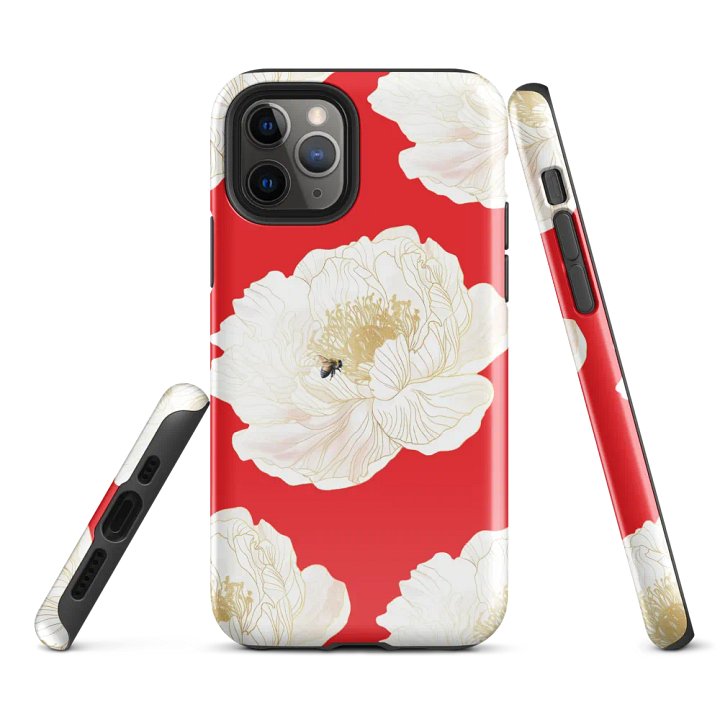 'Golden Blossoms' Red iPhone® Tough Case product image (2)
