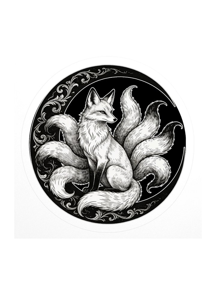Kitsune Ornate Moon Kiss Cut Sticker product image (3)
