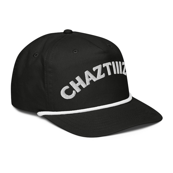 CHAZTIIIZED Navy Fitted Hat — Flat Embroidered Logo product image (6)