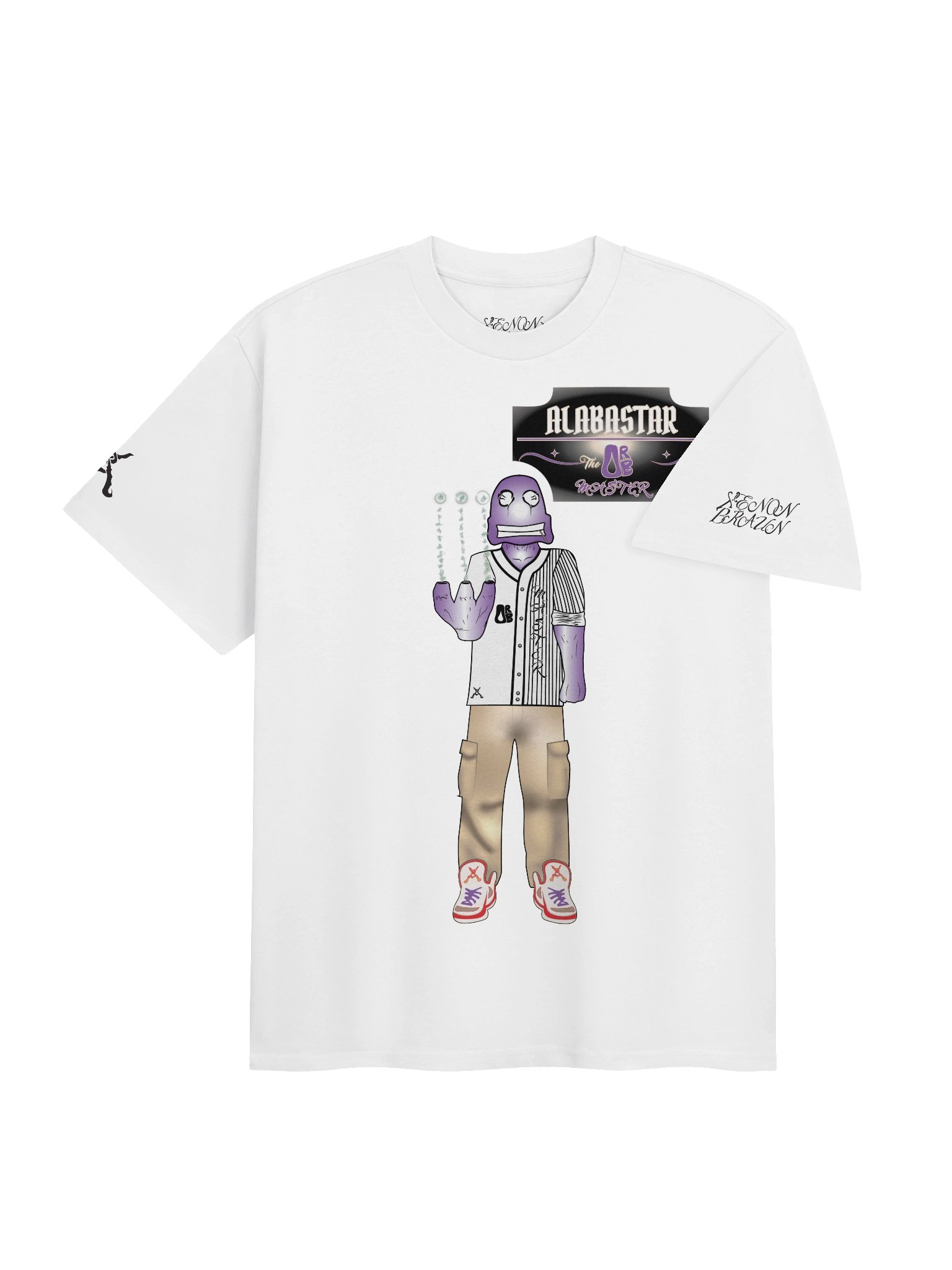 Alabastar the Orb Master - Xenon Braun Mascot Tee White product image (4)