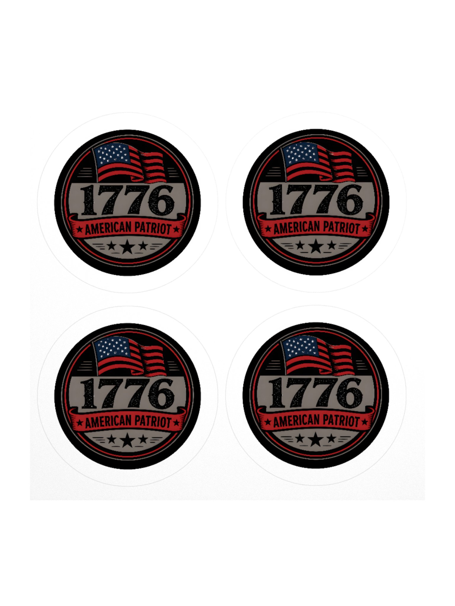 Black 1776 American Patriot Stickers product image (1)