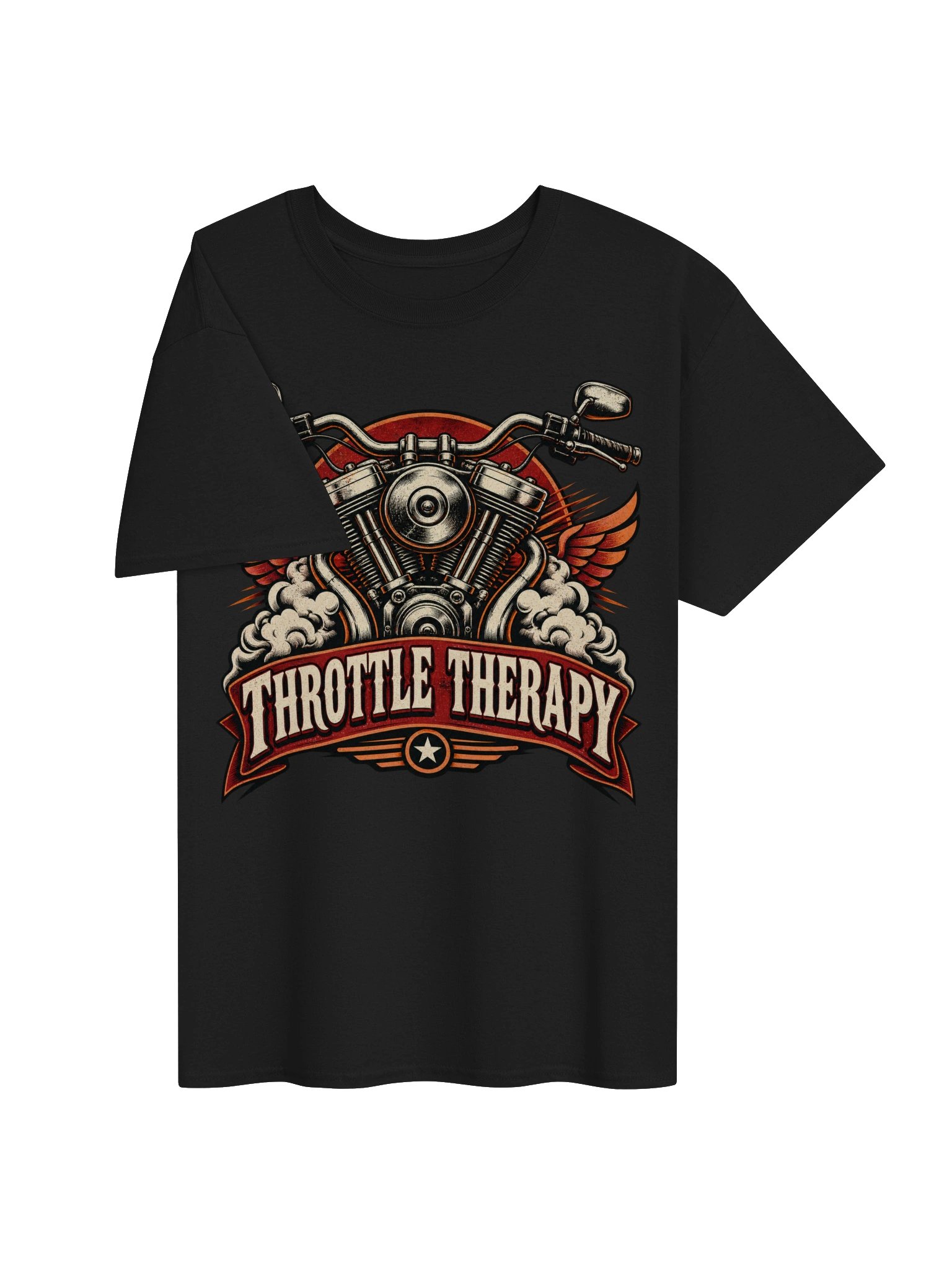 Throttle Therapy Vintage V-Twin Motorcycle T-Shirt product image (3)