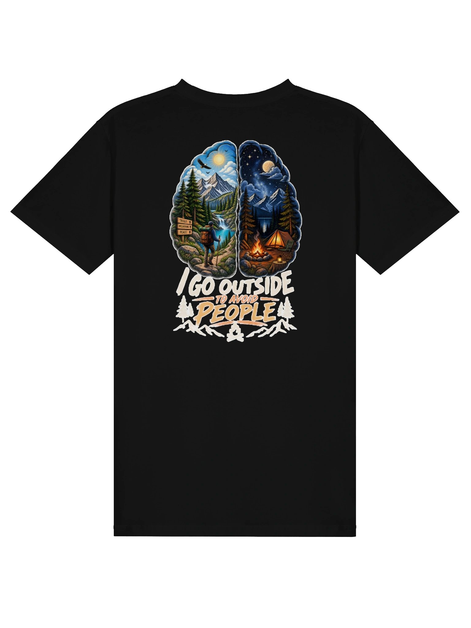 Funny Camping T-Shirt “I Go Outside To Avoid People” – Hiking Humor Graphic Tee | Outdoor Nature Lover Shirt product image (7)