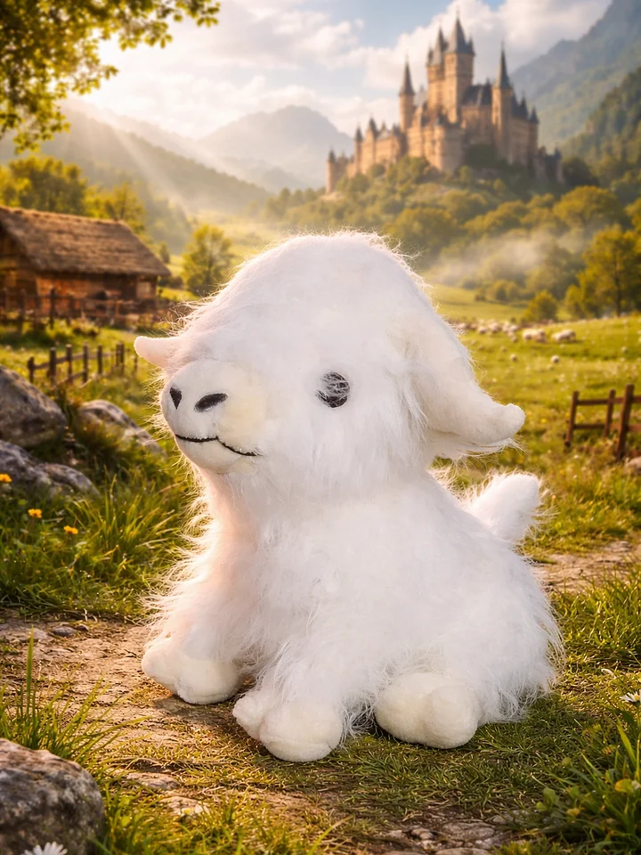 The Armored Kingdom White Fluffington Highland Cow Plushie-Super Plush-Cuddly-Premium Fabric product image (1)