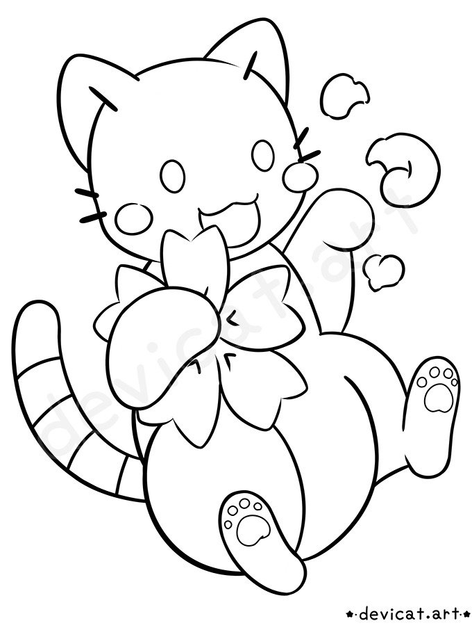 CandiCat Sakura 2025 Coloring Page product image (1)