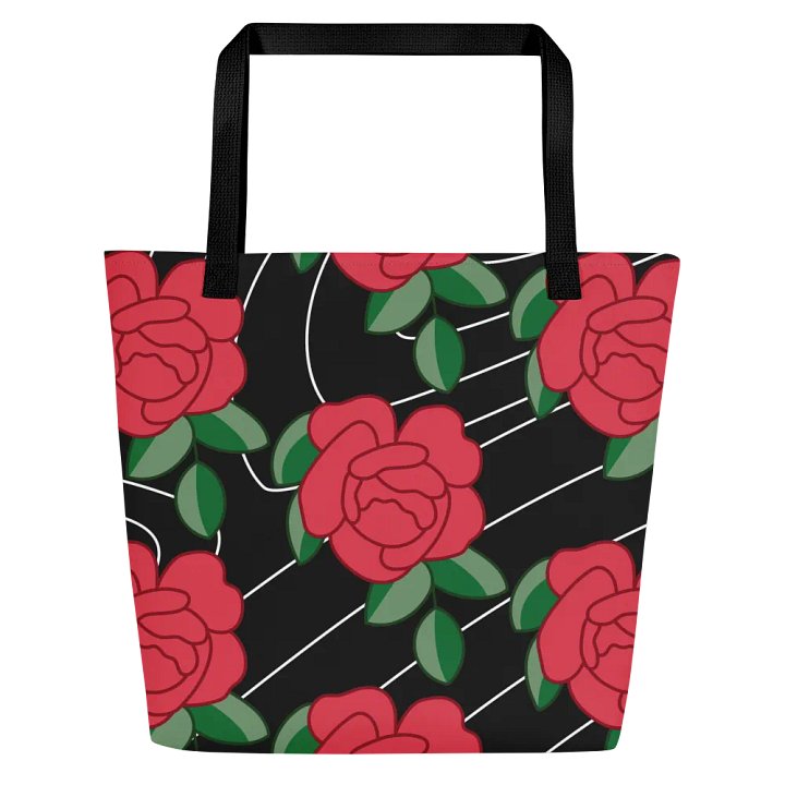 Red Roses on Black Tote Bag product image (1)