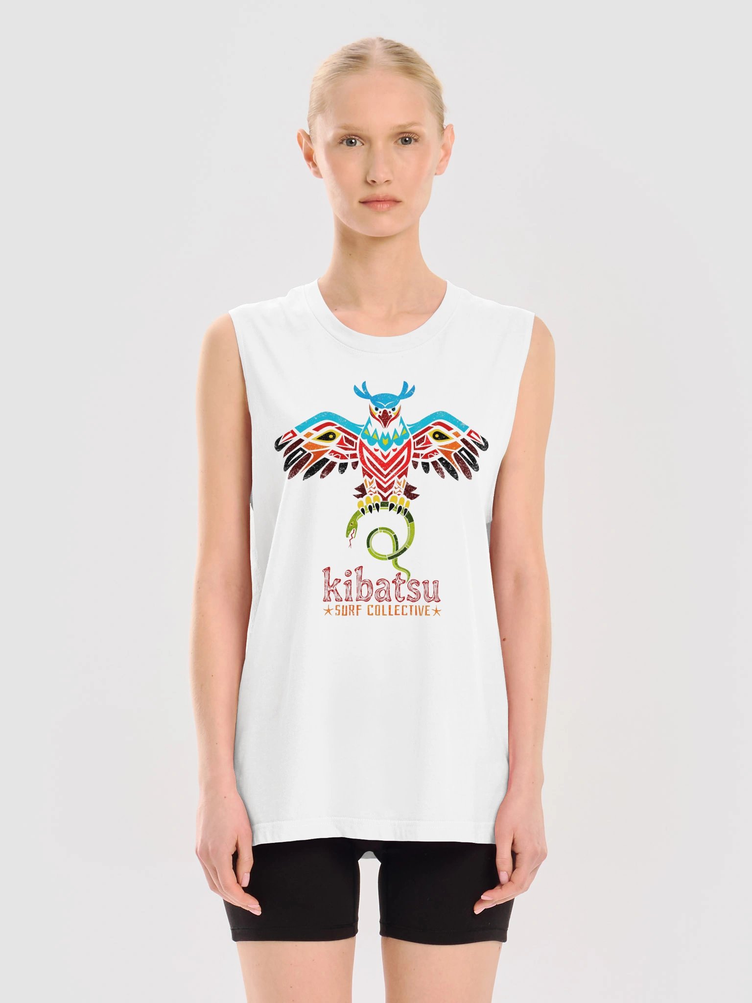 Kibatsu Surf Collective Tribal Harpy Eagle Snake Totem Muscle Vest Tank Top product image (3)