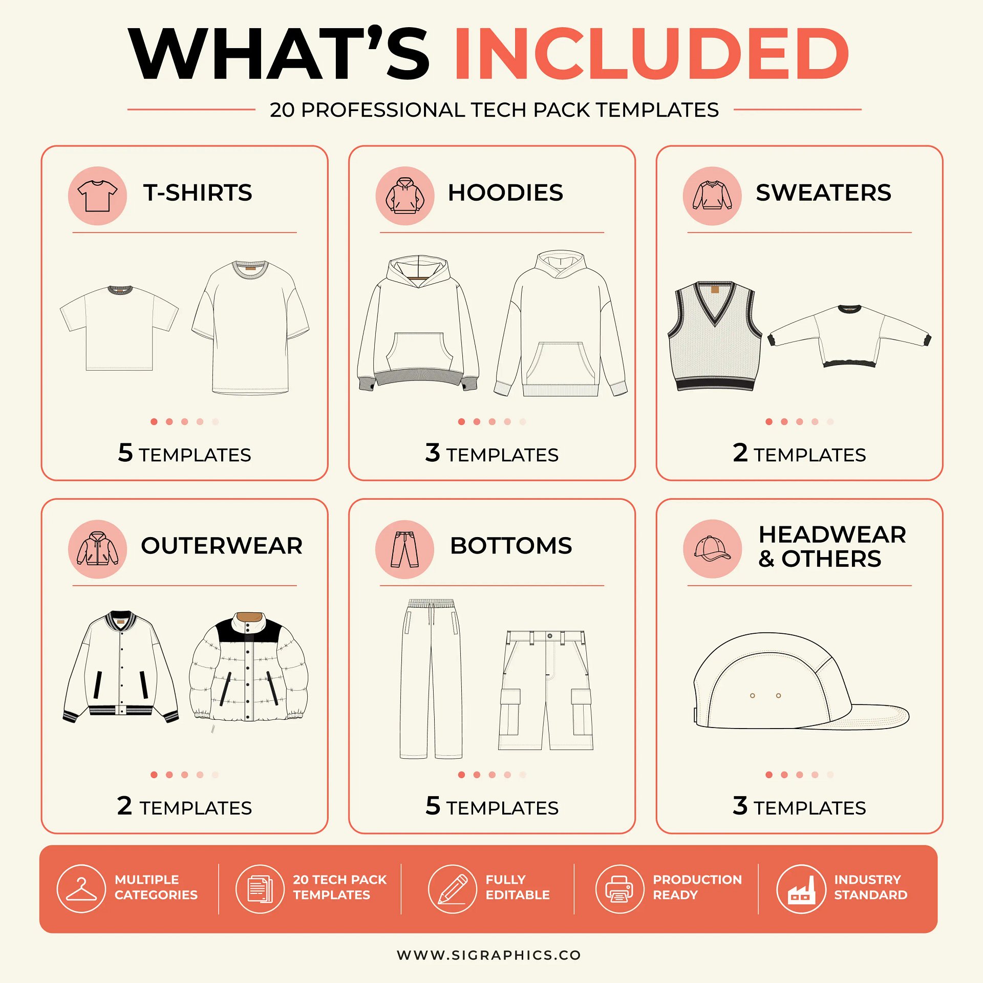 Complete Tech Pack Library – 20 Apparel Tech Pack Templates product image (2)