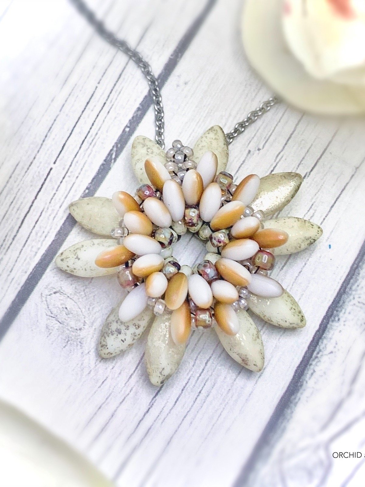 Perennial Beaded Pendant - Cream - *Pendant Only* product image (1)