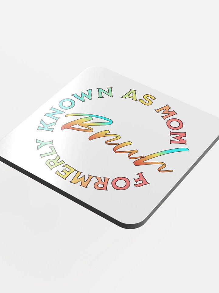 Formerly Known As Mom Bruh Playful Gradient Cork Coaster product image (1)