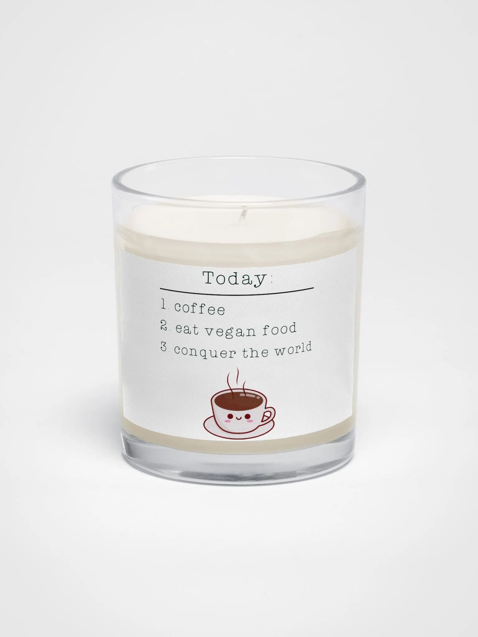 “Vegan Conquers the World” Soy Wax Glass Jar Candle product image (1)