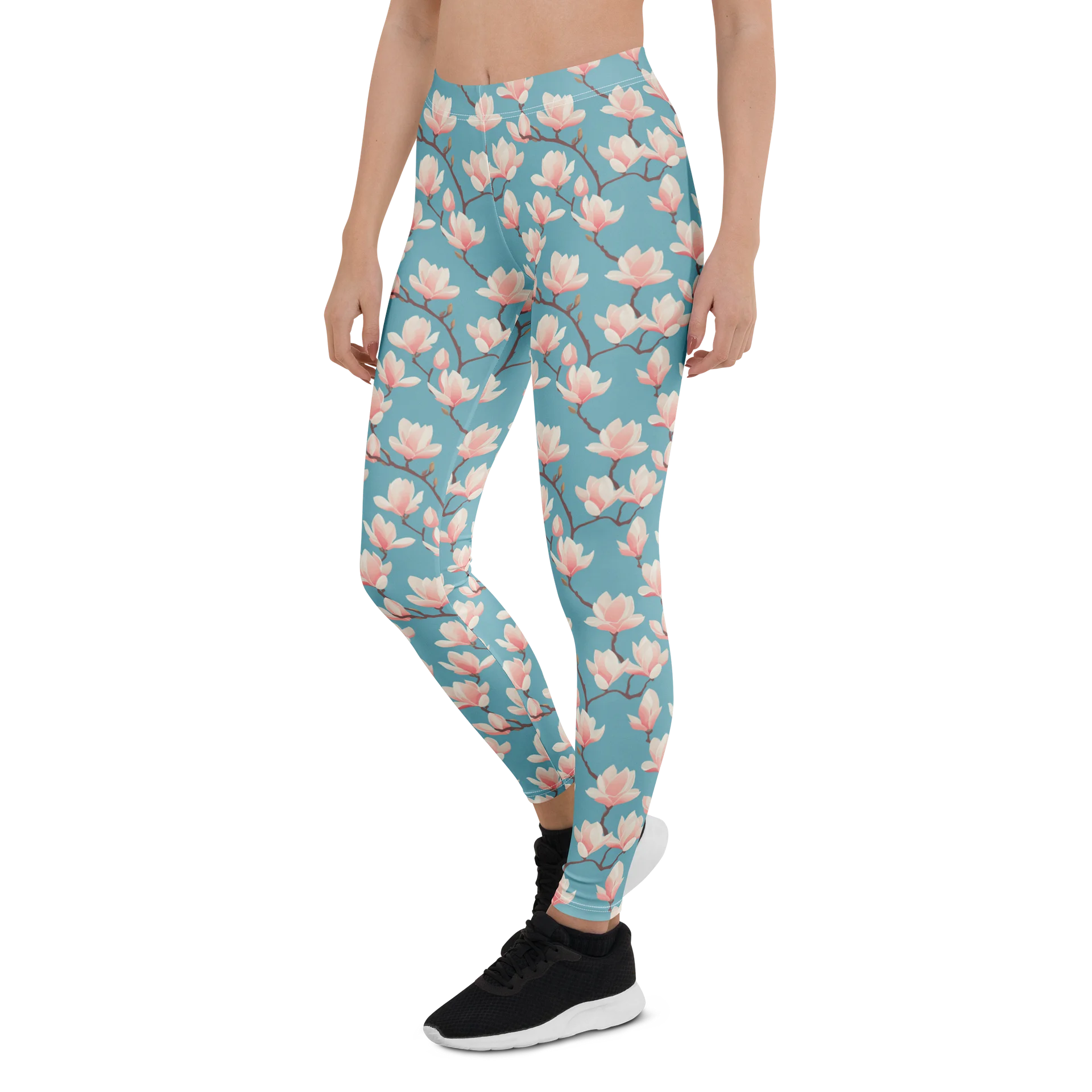 Elegant Magnolia Floral Leggings for Casual Outfits product image (3)
