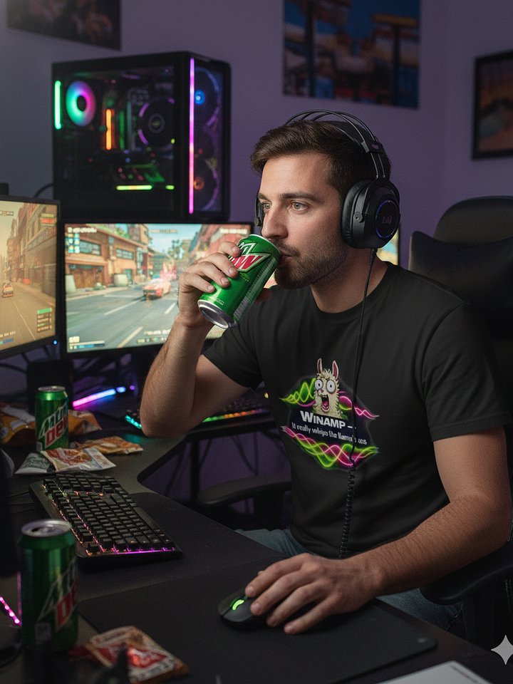 Winamp Nostalgia Llama Tee – It Really Whips the Llama’s Ass product image (1)