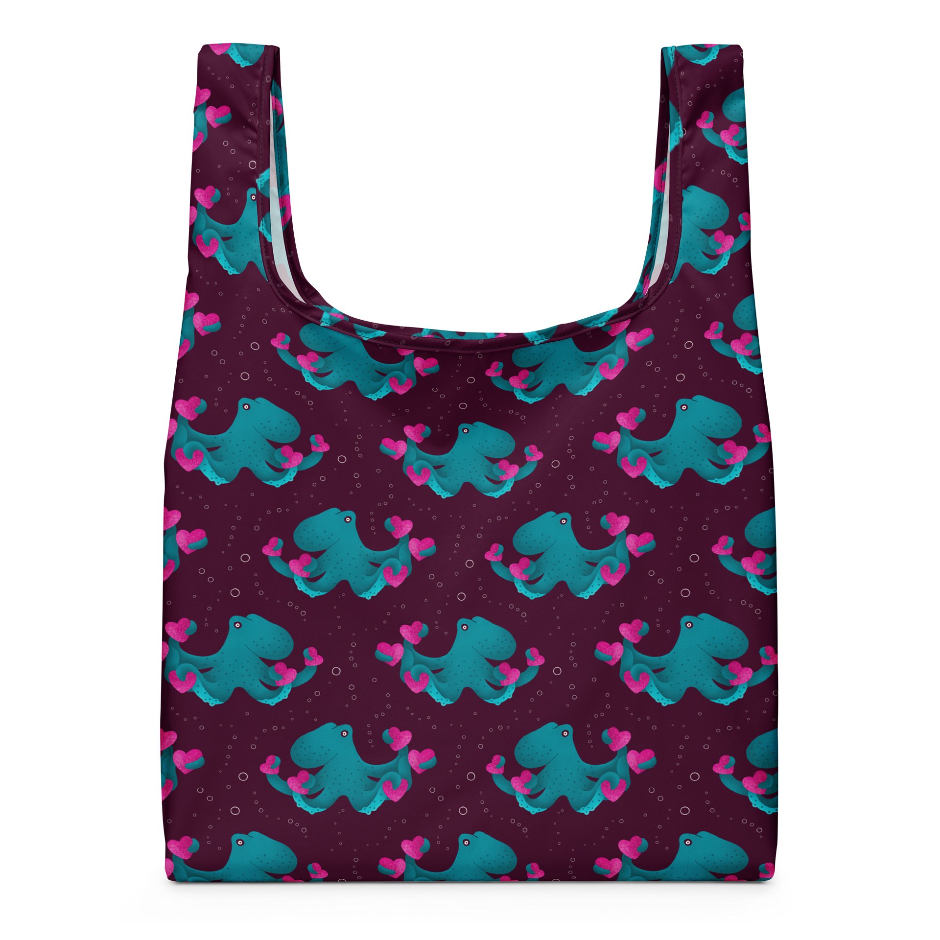 Octopus and Hearts Shopping Bag product image (1)