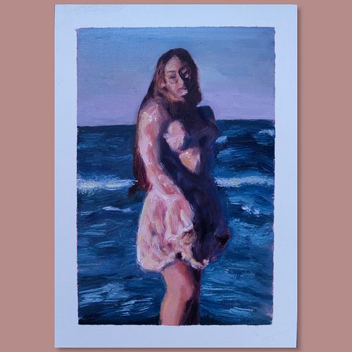 A girl in the waves

Oil on art board, A4 / 210x297mm / 8.3x11.7in

#art #painting #oilpainting