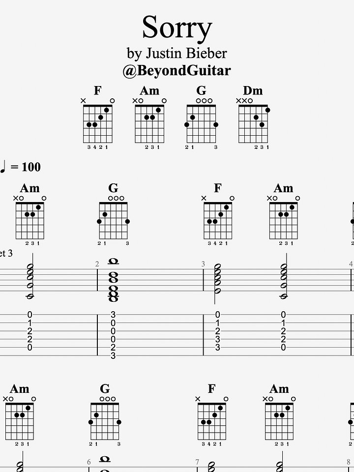 Sorry, by Justin Bieber (chords) product image (1)