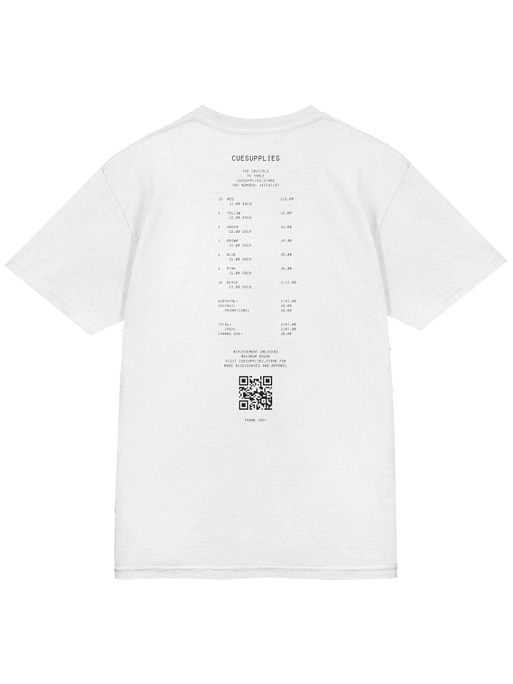 CUESUPPLIES Receipt Tee product image (2)