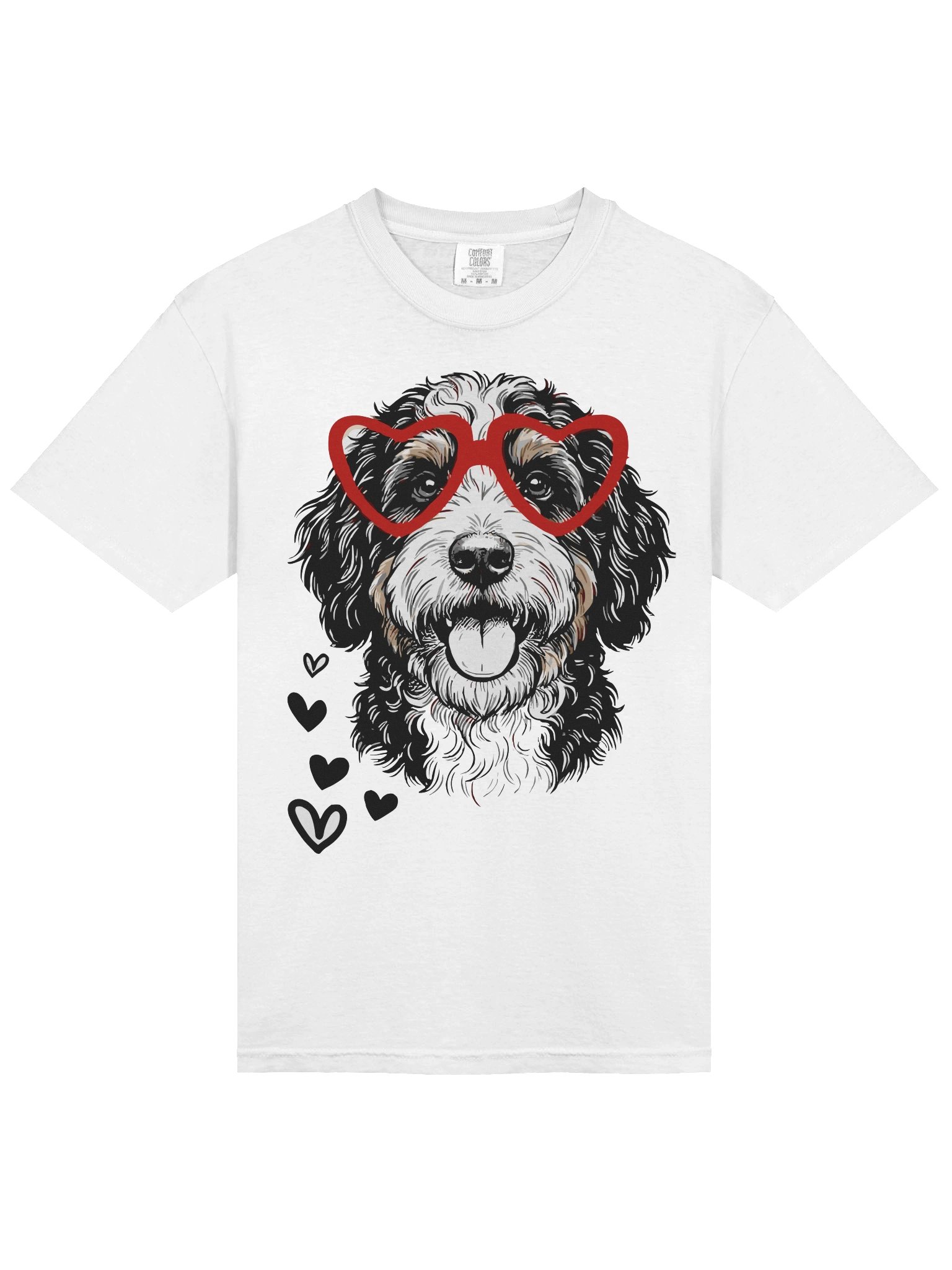 Bernedoodle Heart Glasses Comfort Colors Garment-Dyed Heavyweight T-Shirt product image (3)