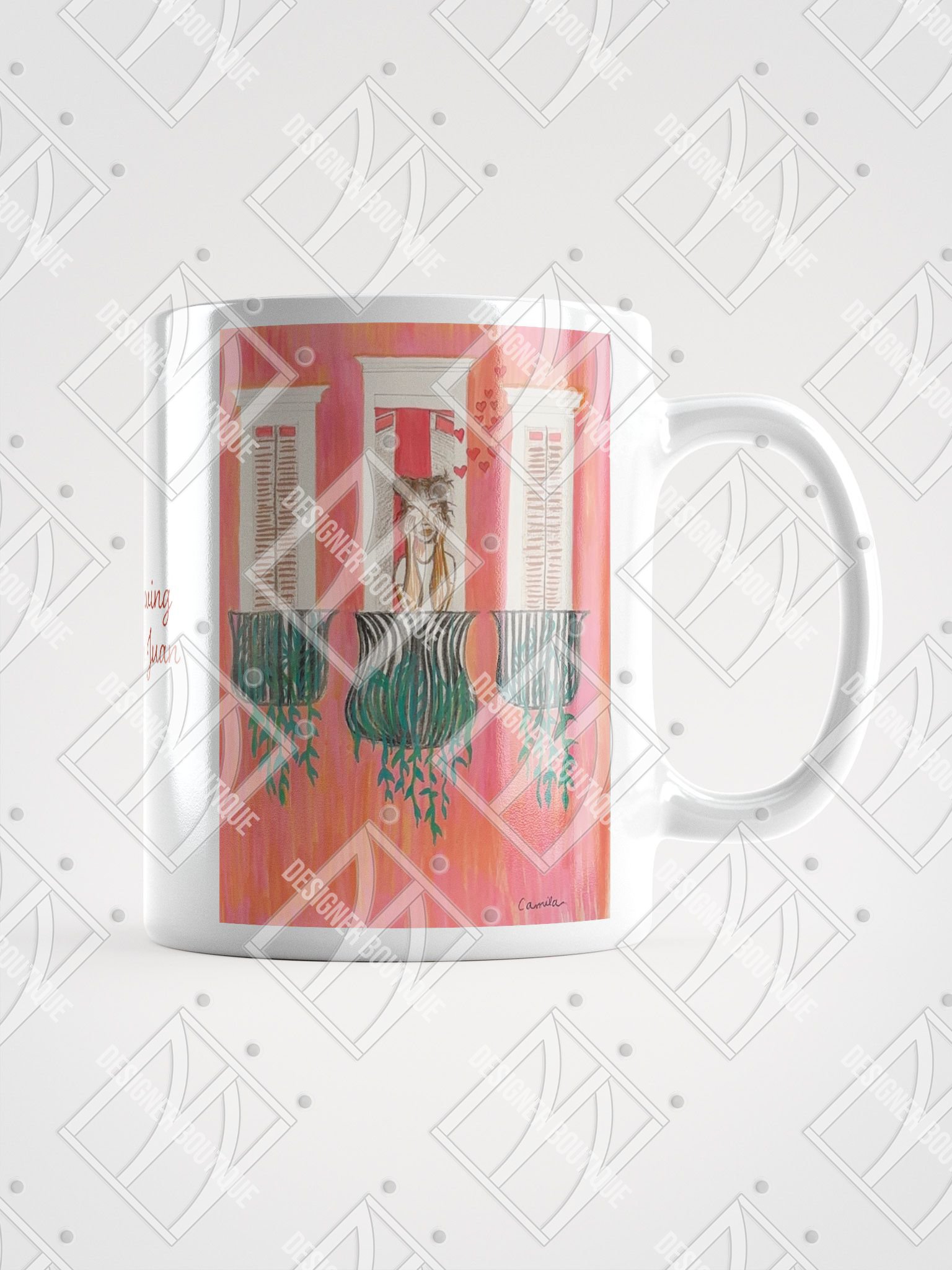 NN Designer Boutique x Camila Arraiza: Mug(Brunette) – Love is Brewing in Old San Juan product image (7)