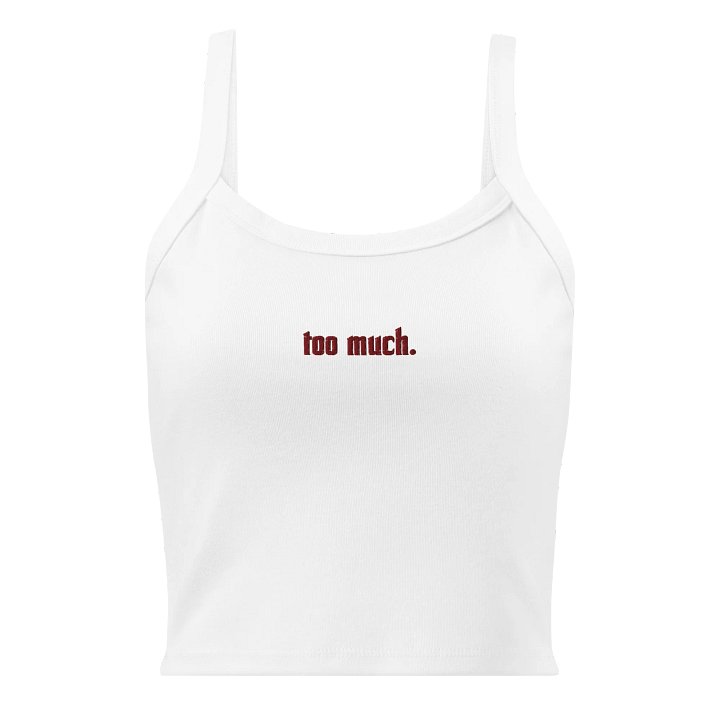red embroidery too much. ribbed white tank product image (1)