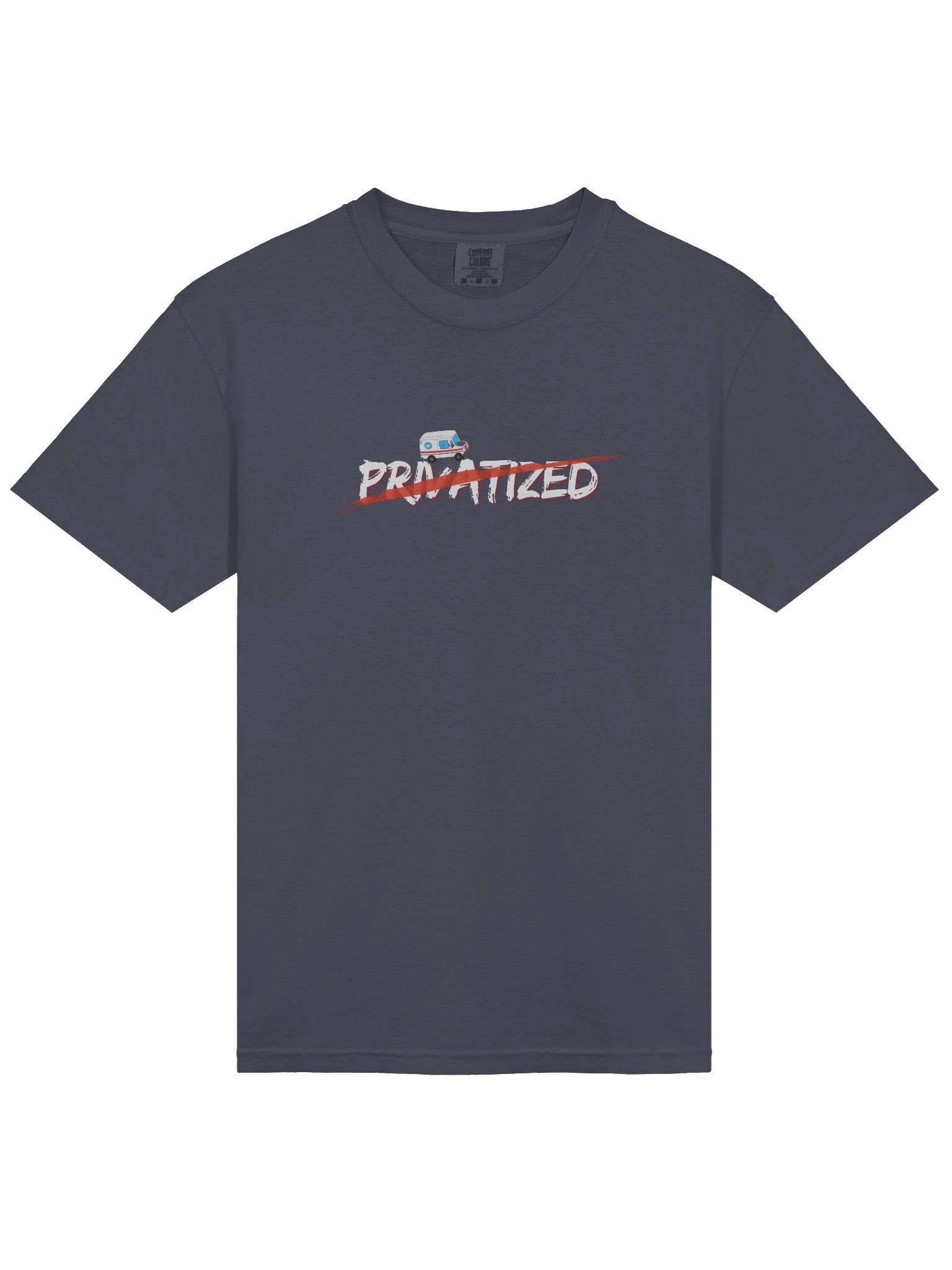 "Privatized" Delivery Graphic Tee (Navy) product image (3)