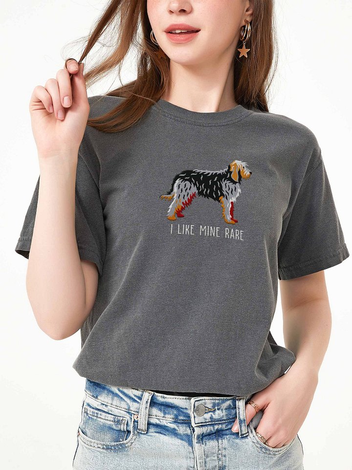 I Like Mine Rare T-Shirt(Embroidered) of an Otterhound(Gray) product image (2)