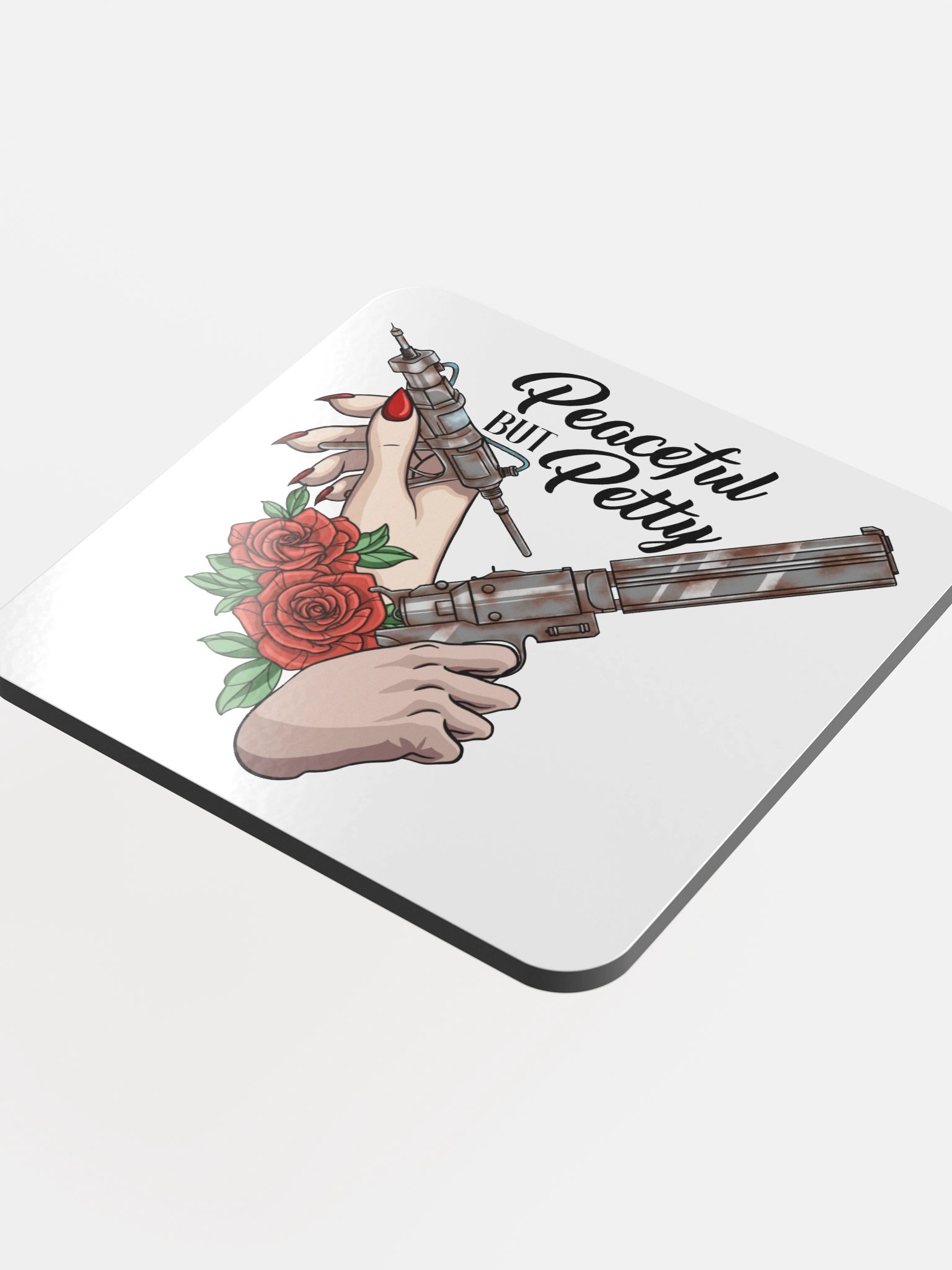 Peaceful but Petty Raider Cork Coaster product image (4)