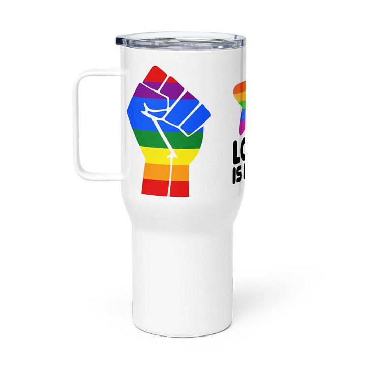 Rainbow Pride Travel Mug: Love Is Love Edition product image (1)