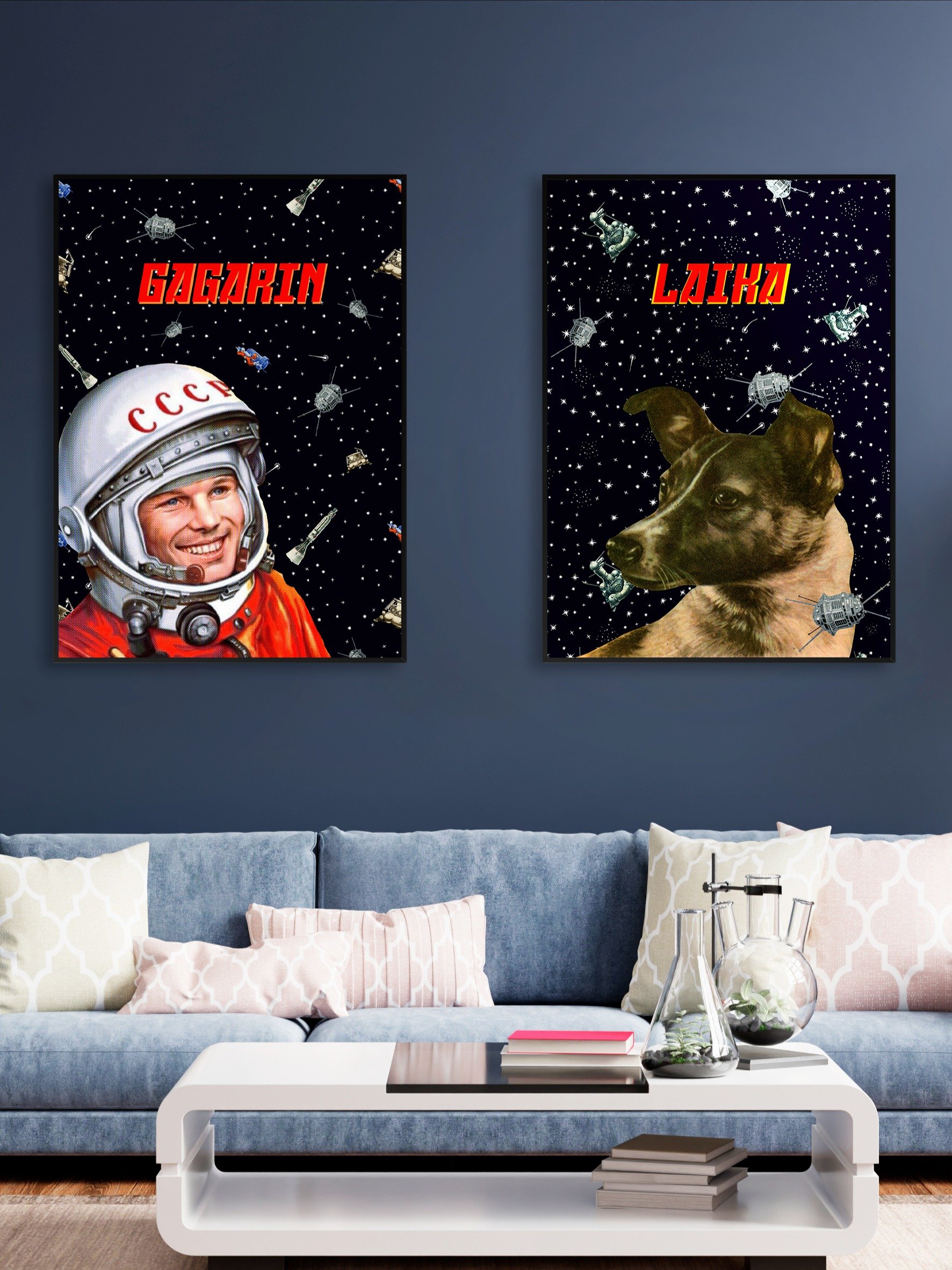 Soviet space, Gagarin, USSR — Soviet vintage space art poster, soviet poster, propaganda poster, soviet retro space, space wall art product image (3)