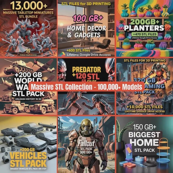 900,000+ Premium STL Files for 3D Printing – 105TB Mega Pack | Lifetime Access + Free Updates product image (2)