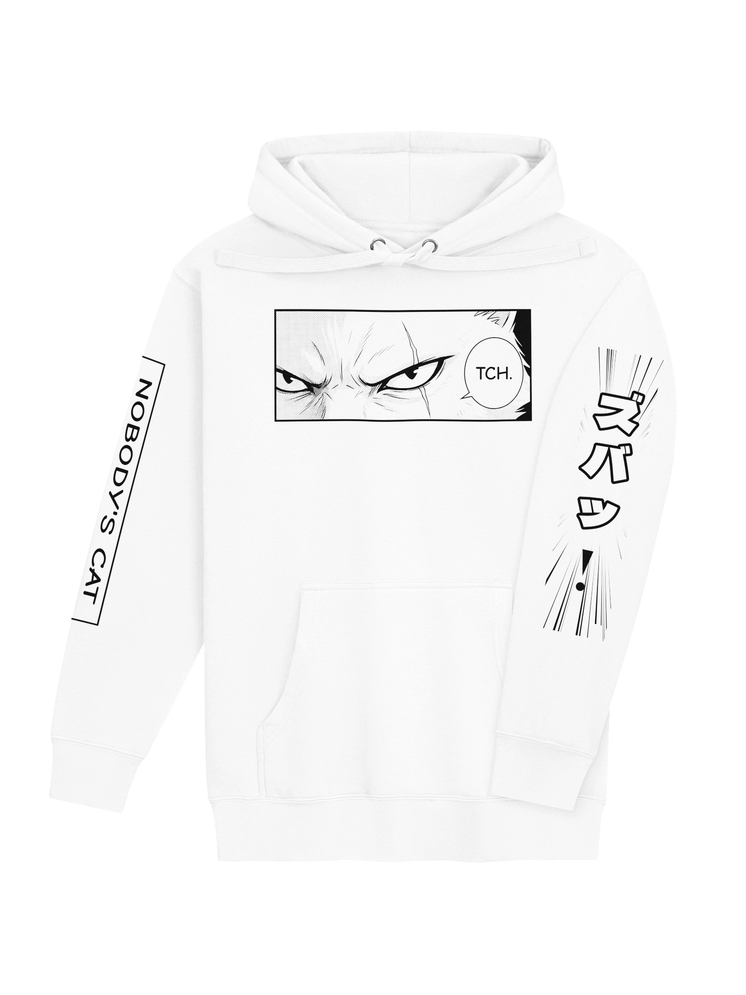 NOBODY'S CAT Manga Hoodie — White product image (4)